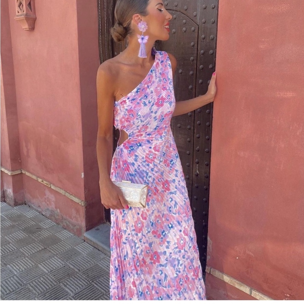 Buganco Pleated Floral Dress